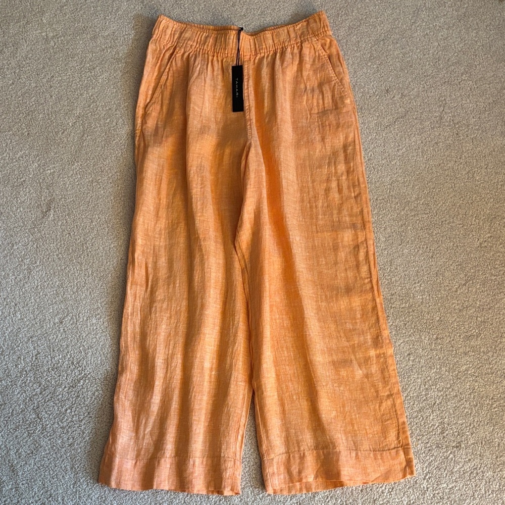 NWT TAHARI Women’s 100% Linen Wide-Leg Pants